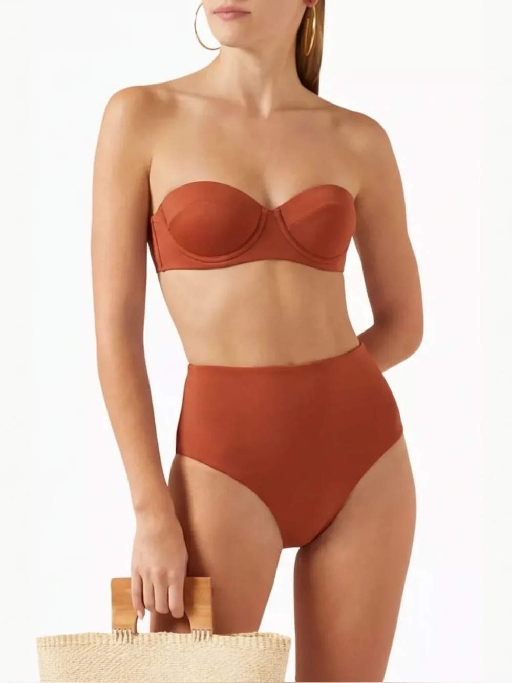 PUNTAMAR NWT Terracotta Underwire Bandeau High Waist Bikini Set - Picture 5 of 11